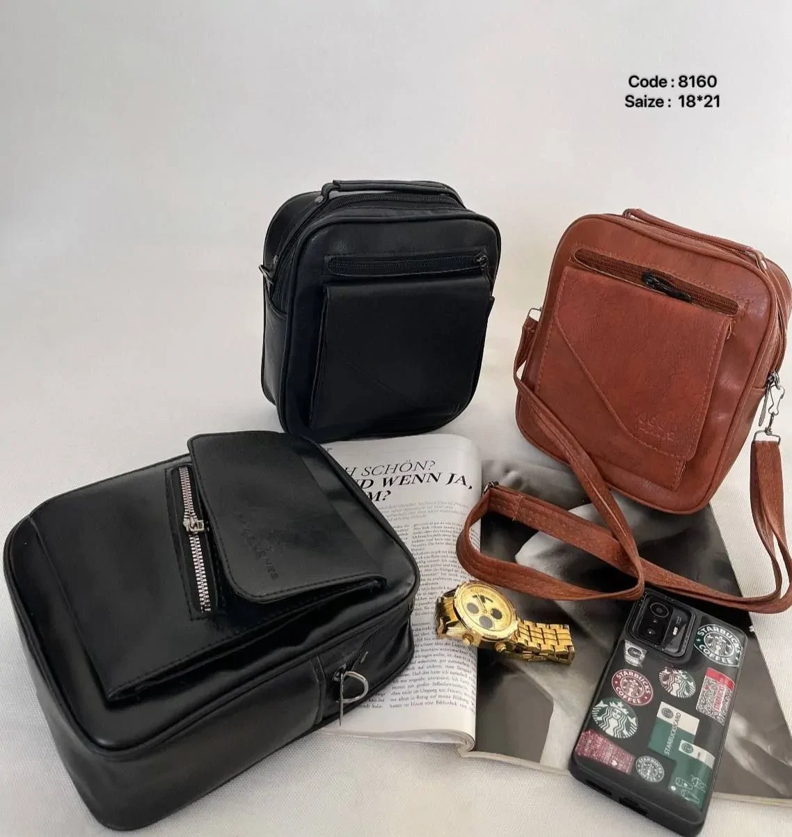 کیف دوشی مردانه کد 8160